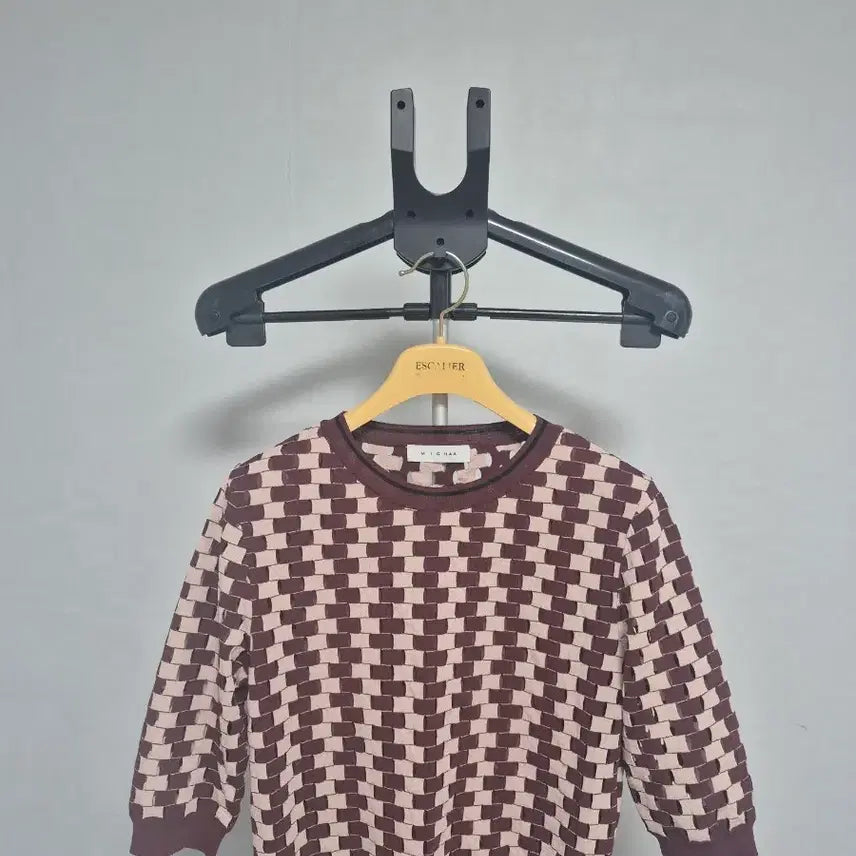 [BUNJANG] MICHAA Check Pattern Knit Top / 미샤 체크패턴니트