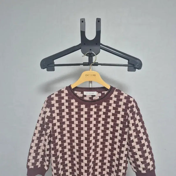 [BUNJANG] MICHAA Check Pattern Knit Top / 미샤 체크패턴니트