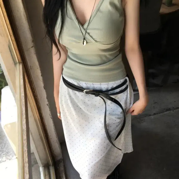 [BUNJANG] Ablie Wrap Layered Sleeveless Top / 에이블리 랩 레이어드 나시