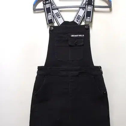 [BUNJANG] NBA Black Denim Stretch Strap Skirt XS / NBA 블랙데님스판 멜빵 치마 택XS