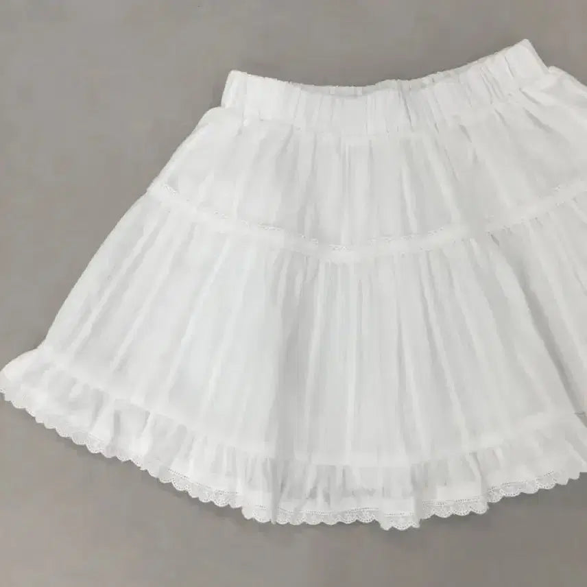 [BUNJANG] Pintuck Frill Skirt - White / <새상품> 핀턱 프릴 스커트 -화이트