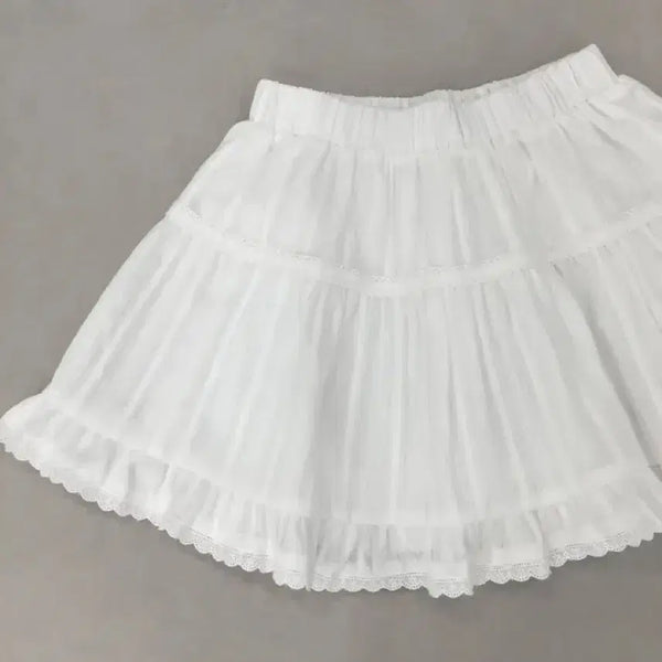 [BUNJANG] Pintuck Frill Skirt - White / <새상품> 핀턱 프릴 스커트 -화이트