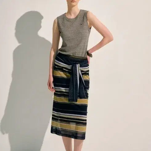 [BUNJANG] System Cardigan Panel Skirt / (새상품)한섬시스템 가디건패널스커트