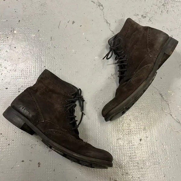 [BUNJANG] Prada 00s Suede Lace-Up Boots US 9 / 00s 프라다 스웨이드 레이스 업 부츠 US 9