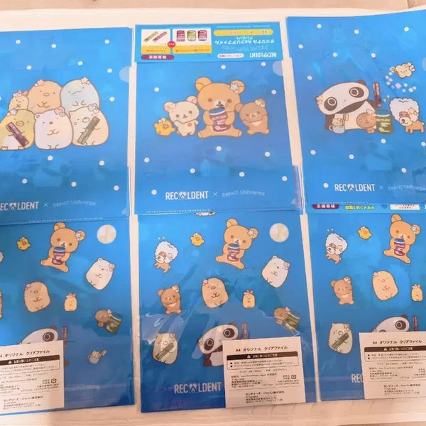 [BUNJANG] Rilakkuma A4 Clear File Set (6 Types) / 리락쿠마 A4 클리어 파일 6종 세트