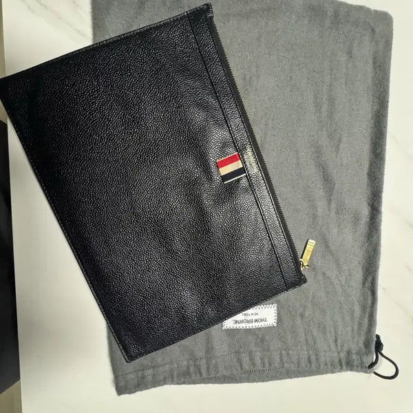 [BUNJANG] Thom Browne Leather Clutch Bag Black / 톰브라운 클러치백 블랙 (정품)