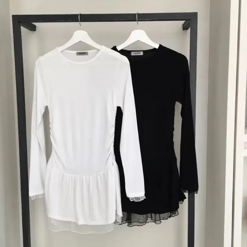 [BUNJANG] Frill Shirring Dress - Black / <새상품> 프릴 셔링 원피스 - 블랙