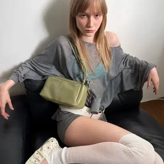 [BUNJANG] Pincapoor Mono Bag 24 Olive Shoulder Bag / 핀카푸어 모노백 24 올리브