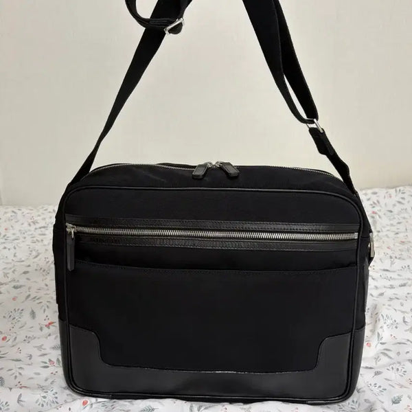 [BUNJANG] Ermenegildo Zegna Leather & Nylon Crossbody Messenger Briefcase / 이태리.에르메네질도 제냐 크로스백.메신저백.서류가방