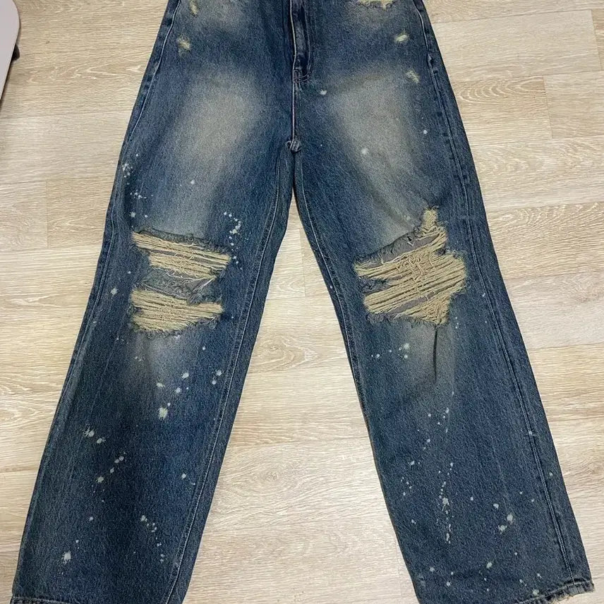 [BUNJANG] OOTJ Custom Damage Wide Pants Size S / Ootj 커스텀 데미지 와이드 팬츠 S