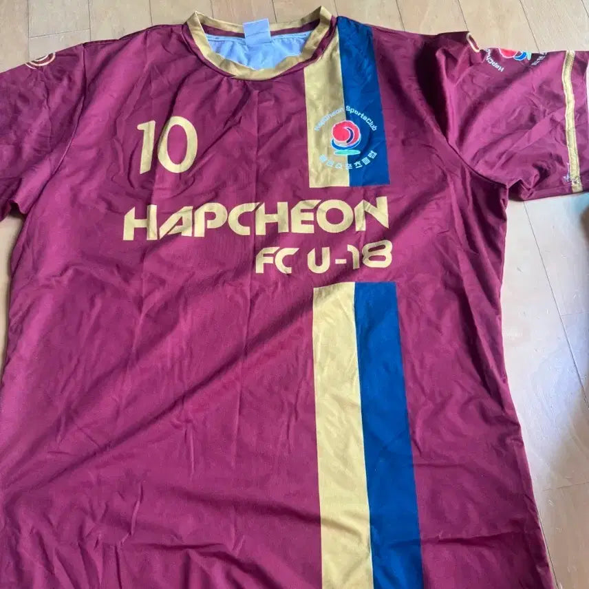 [BUNJANG] Haechon U18 Football Club Player Issue Short Sleeve Jersey Size 100 / 한천u18 반팔