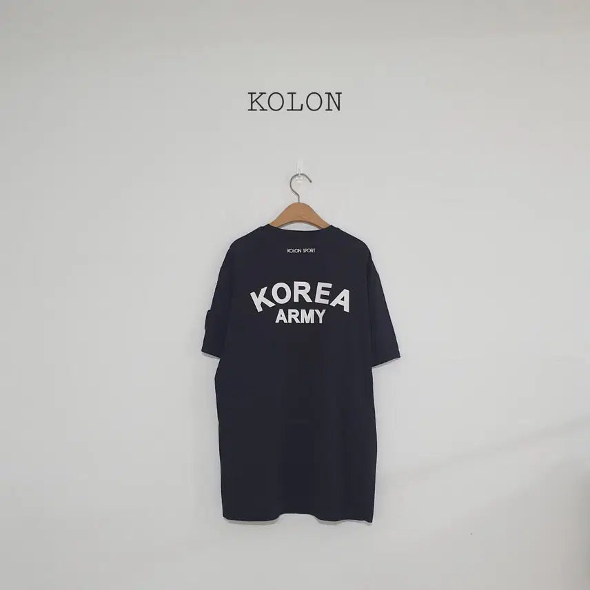 [BUNJANG] KOLON SPORT Short Sleeve T-Shirt Black Big Logo Patch (Size 105) / No.26072001 코오롱 스포츠 반팔티 KOREA ARMY