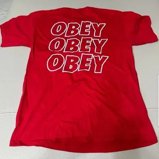 [BUNJANG] Obey Big Logo T-shirt Red M / 오베이빅로고반팔티.   M