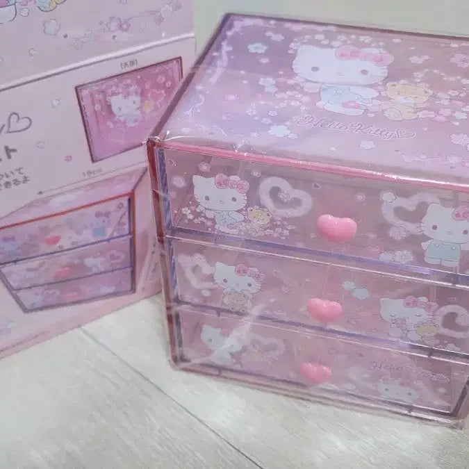 [BUNJANG] Hello Kitty 3-Tier Drawer Organizer / 정품 헬로키티 3단 서랍 정리함