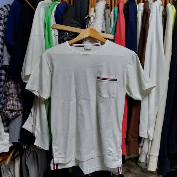 [BUNJANG] Thom Browne White Pocket T-shirt Size 1 / 톰브라운 화이트 포켓 반팔 티셔츠 1사이즈 오케이몰 정품