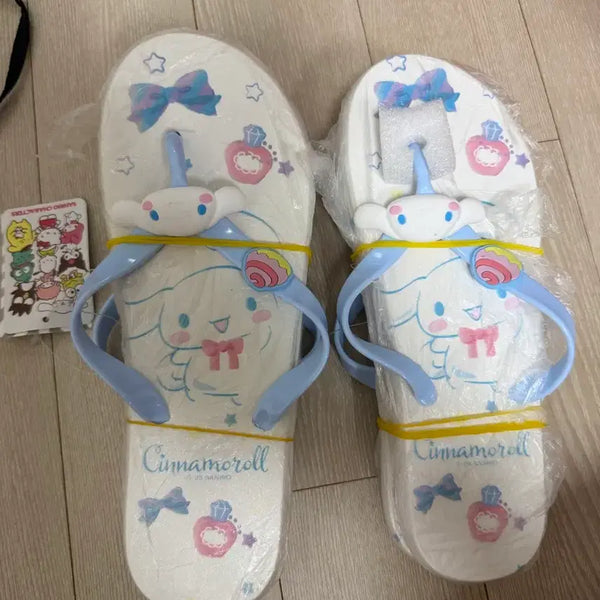 [BUNJANG] Cinnamoroll White Flip-Flop Sandals / 시나모롤 쪼리 샌들 화이트