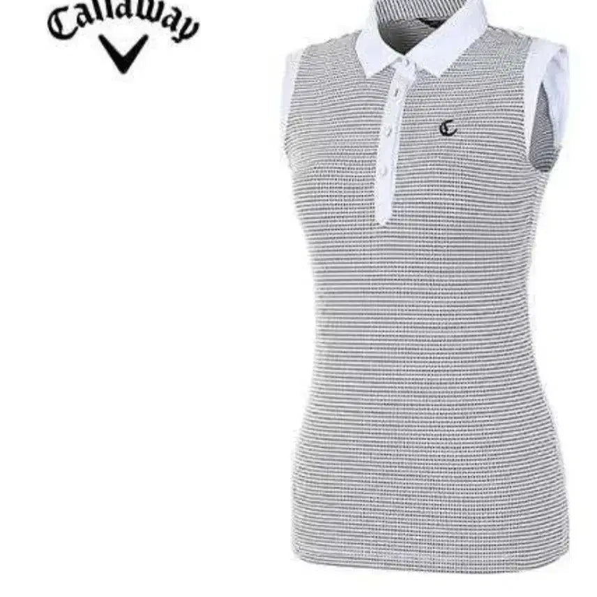 [BUNJANG] Callaway Jacquard Dot Sleeveless T-Shirt / 캘러웨이 자카드 도트 슬리브 리스 티셔츠