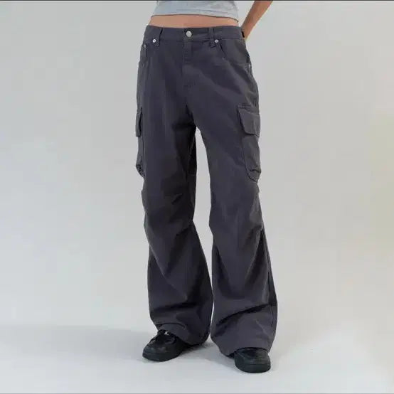 [BUNJANG] Headment Washed Cargo Pants (Blue Charcoal) / 헤더먼트 워시드 카고 팬츠 (블루차콜)