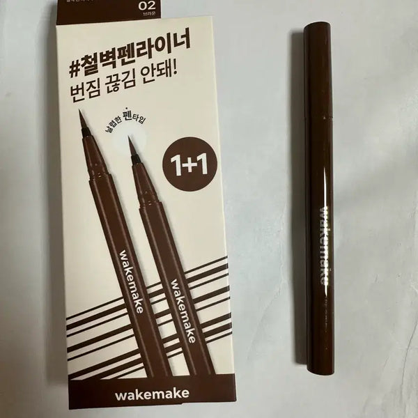 [BUNJANG] WAKEMAKE Iron Heart Pen Eyeliner 02 Brown / 웨이크메이크 철벽 펜 아이라이너 02 브라운 1개