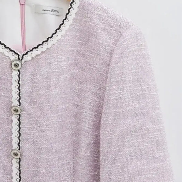 [BUNJANG] ROEM Tweed Dress Purple S Size / 로엠 트위드 원피스 / s 사이즈 / 44 사이즈