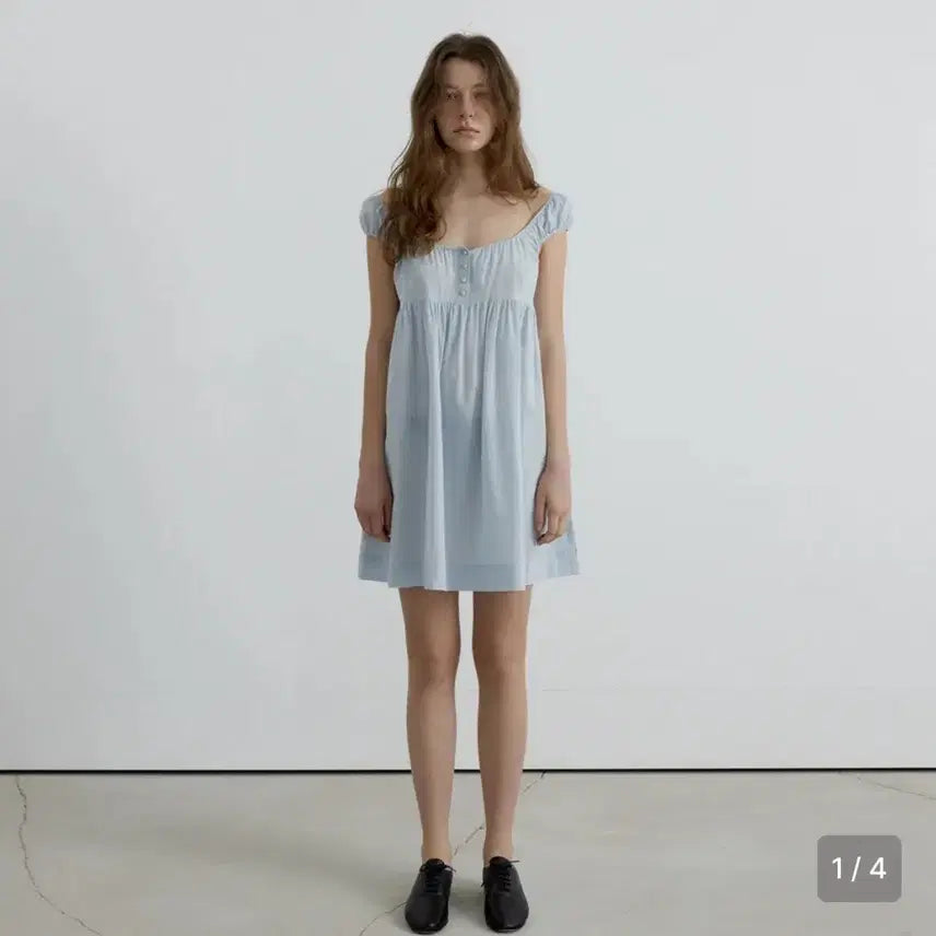 [BUNJANG] Overdue Flare Cotton Baby Doll Dress (Baby Blue) / 오버듀플레어 코튼 베이비 돌 원피스 (베이비 블루)