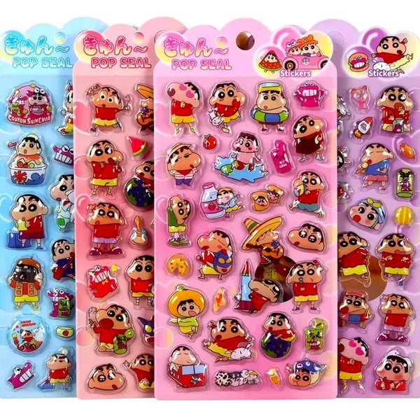 [BUNJANG] Crayon Shin-chan 3D Pop Seal Stickers (2-Sheet Set, Random) / (예약배송) 수입 짱구는 못말려 짱구 3D 입체 팝 씰 스티커 2장 세트 랜덤