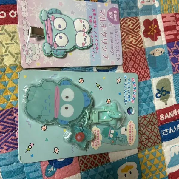[BUNJANG] Sanrio Hangyodon Limited Edition Hairpin & Glitter Phone Charm Bundle Set / 산리오 한교동 폰키링, 한정 머리핀 일괄판매