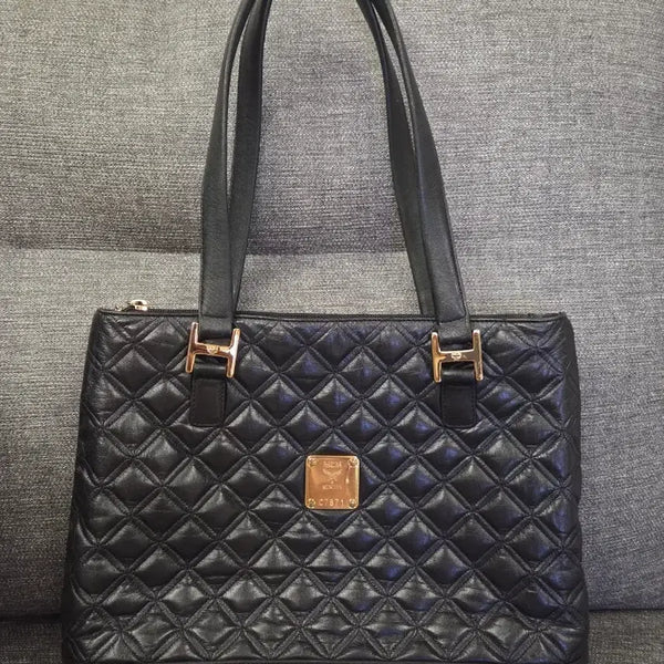 [BUNJANG] MCM Quilted Tote Shoulder Bag / MCM 퀼팅 토트 숄더백