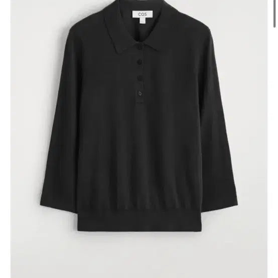 [BUNJANG] COS Merino Wool Polo Sweater Black / COS 메리노 울 폴로 스웨터 블랙