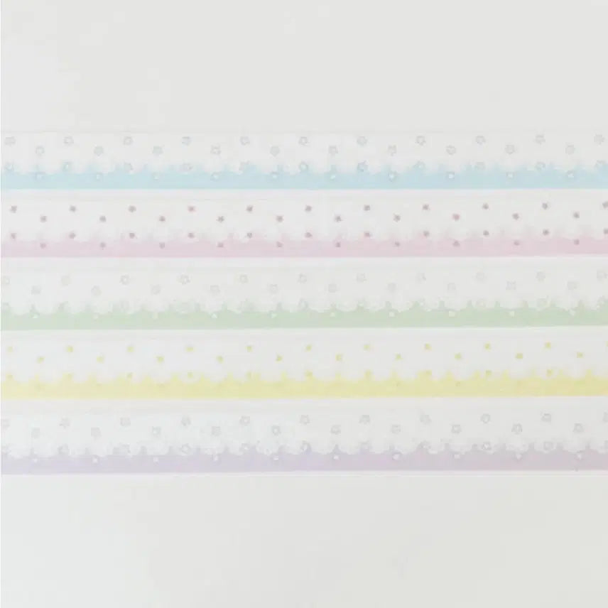 [BUNJANG] Overable Crush Sparkle Edge Lace Washi Tape / 어버블크러쉬 반짝테두리레이스 마테