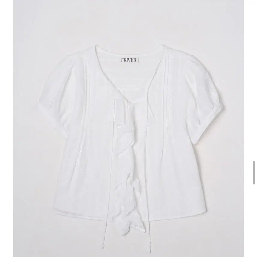 [BUNJANG] Fribel07 Frill V-Neck Blouse - White / 프리버07 블라우스