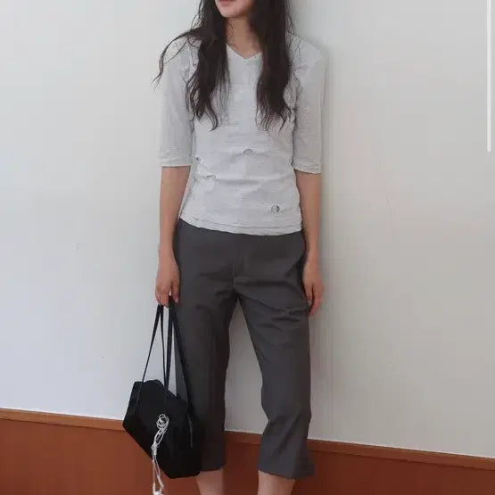 [BUNJANG] MAZINE Capri Pants Grey / 마조네 카프리 팬츠 그레이