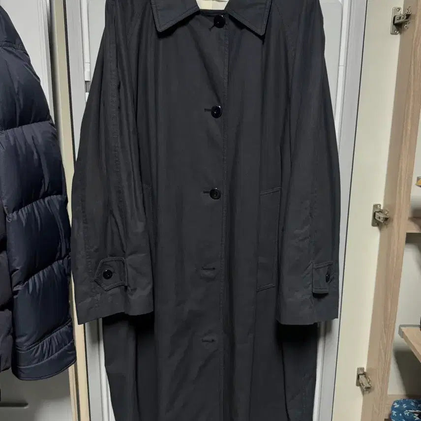 [BUNJANG] Nothing Written Balmacaan Trench Coat Navy / 낫띵리튼 발마칸 트렌치코트 네이비
