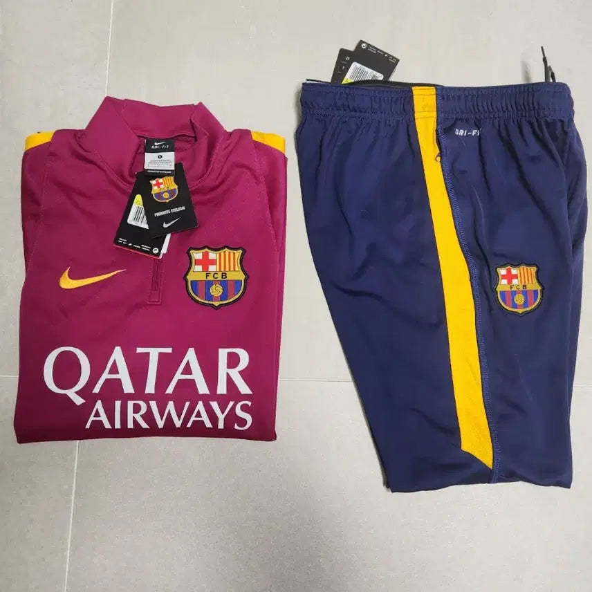 [BUNJANG] FC Barcelona 2015-16 Half-Zip Training Drill Top & Pants Set (Size S/90) / [S(90)] 15-16 바르셀로나 하프집업 드릴탑 트레이닝 세트 새제품 판매