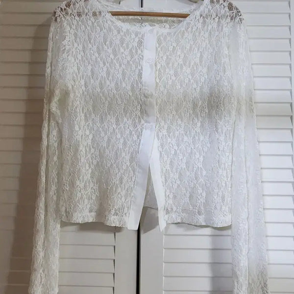 [BUNJANG] Lace Blouse White / (새상품) 레이스 블라우스 화이트
