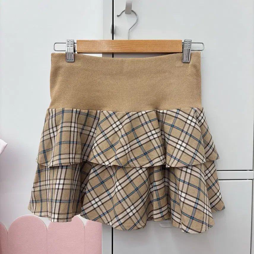 [BUNJANG] Vintage Check Frill Skirt / 일본빈티지) 체크 프릴 스커트