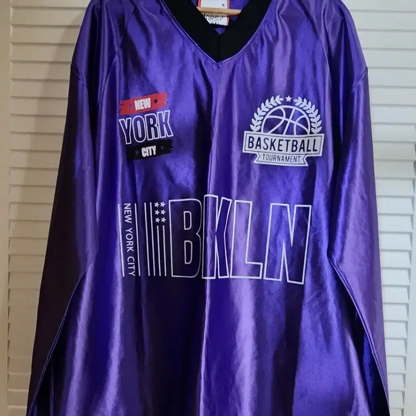 [BUNJANG] Purple BKLYN Basketball Tournament Windbreaker Jacket / (새상품) 퍼플 BKLYN 농구 토너먼트 바람막이