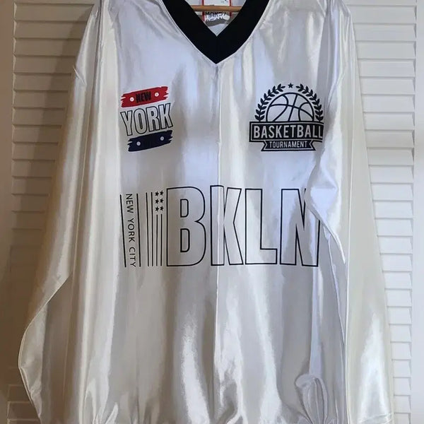 [BUNJANG] Tournament BKLYN White Windbreaker / 토너먼트 BKLYN 화이트 바람막이