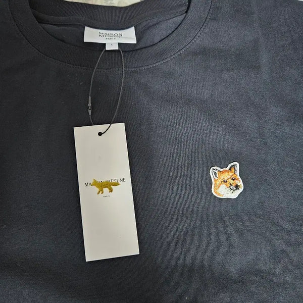 [BUNJANG] Maison Kitsuné Fox Head Embroidery Short-Sleeve T-Shirt Black / 메종 키츠네 폭스 헤드 자수 반팔티 블랙