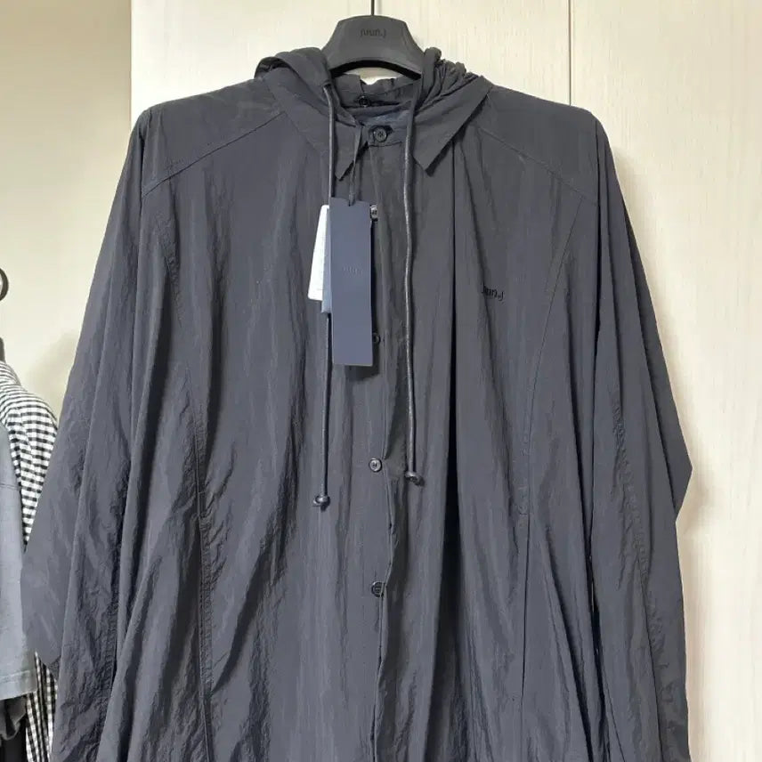 [BUNJANG] JUUN.J Shirt-Style Hooded Windbreaker Black / 준지 셔츠형 후드 바람막이