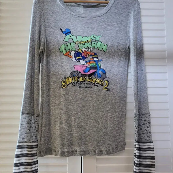 [BUNJANG] Pink N Brain Long Sleeve T-Shirt / (새상품) 핑크앤브레인 만화 캐릭터 긴팔 티셔츠