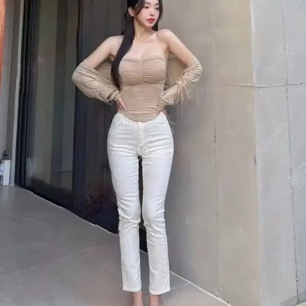 [BUNJANG] KINDAMI White Straight Fit Pants M / 카인다미 골반 볼륨업 일자 팬츠 - 화이트 M[새상품]