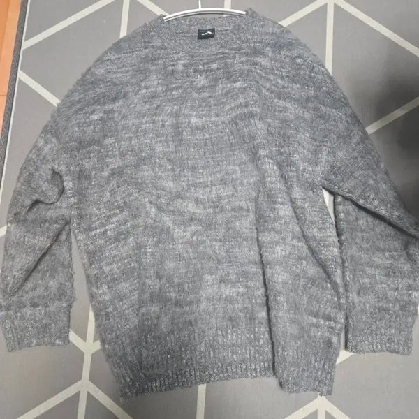 [BUNJANG] Gray Angora Knit Sweater / 그레이 앙고라 니트