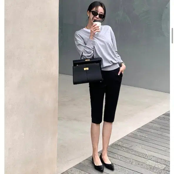 [BUNJANG] Chix Label Capri Pants Black S / 칙스라벨 카프리팬츠 (새상품) 26SS