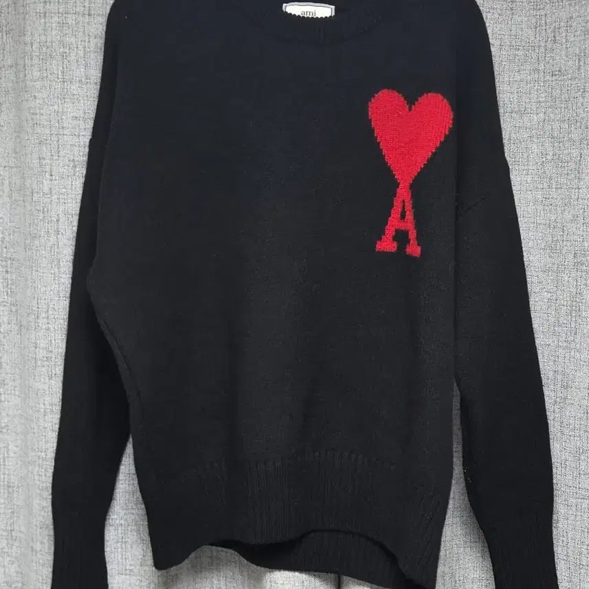 [BUNJANG] AMI Big Logo Intarsia Knit Sweater / [정품] 아미 빅로고 인타르시아 니트 스웨터