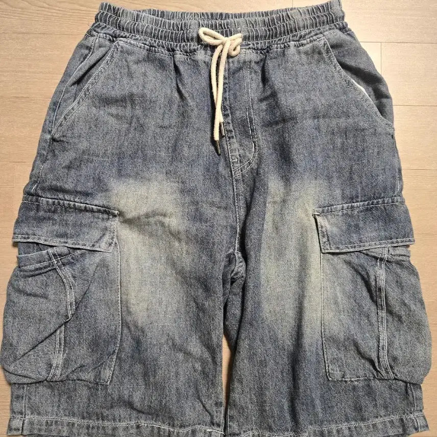 [BUNJANG] Denim Cargo Shorts / 청반바지 카고 반바지