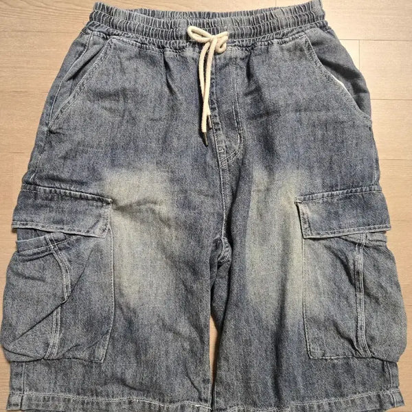 [BUNJANG] Denim Cargo Shorts / 청반바지 카고 반바지