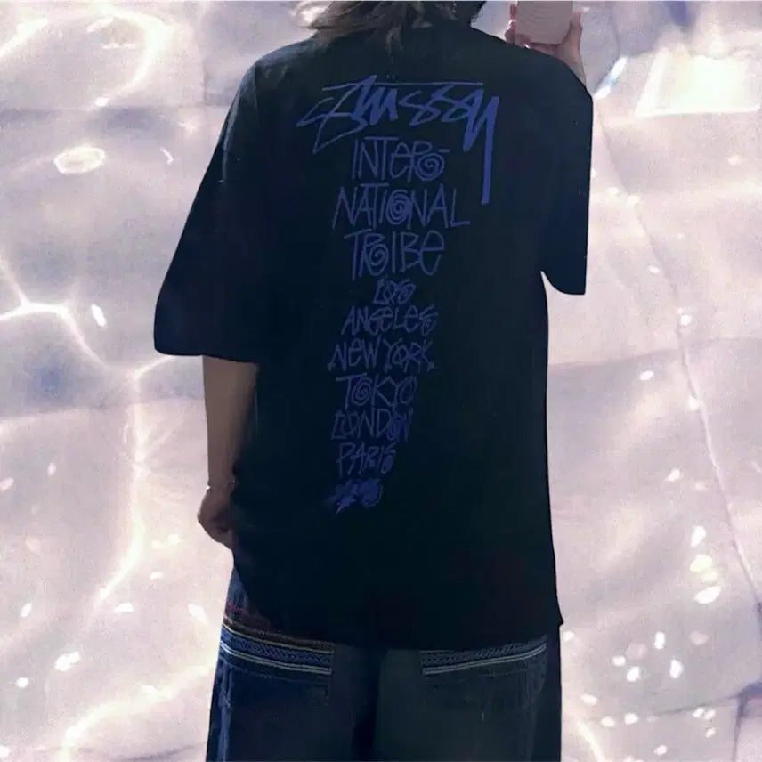 [BUNJANG] Stussy Tribe Stack T-Shirt Black XL / 스투시 트라이브 스택 반팔 티셔츠 블랙 XL