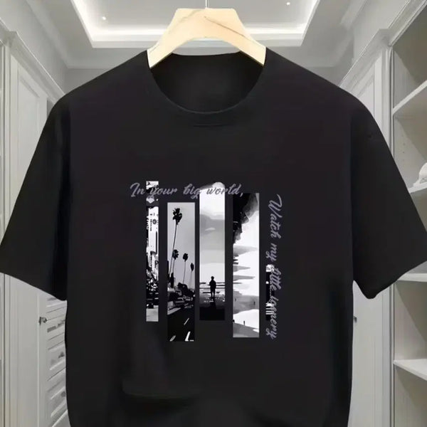 [BUNJANG] Graphic Black & White Short Sleeve T-Shirt / 그래픽 블랙 화이트 반팔티