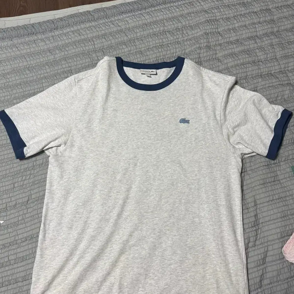 [BUNJANG] Lacoste Ringer T-Shirt Ash Grey / 라코스테 링거티 애쉬그레이